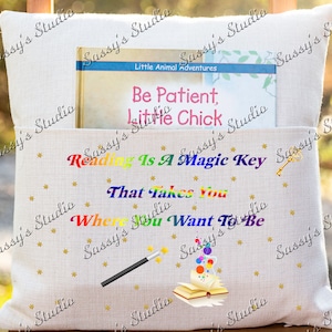 Pocket Pillow Sublimation. Magic PNG, Books Clip Art, Sublimation Design, Digital Design