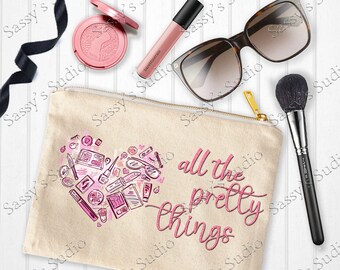 Make-up Tasche Sublimation, Kosmetiktasche Design, Make-up PNG, Herz ClipArt, digitales Design, Sublimation Design