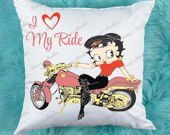 I Love My Ride Betty Boop Sublimation, Motorcycle PNG, Instant Digital Download