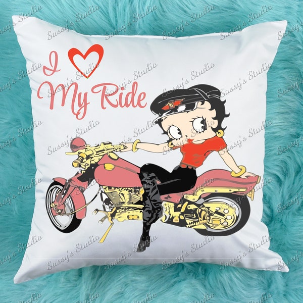 I Love My Ride Betty Boop Sublimation, Motorcycle PNG, Instant Digital Download