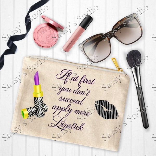 Make Up Bag Sublimation, Cosmetic Bag Design. Lipstick PNG, Make Up Clip Art, Digital Design, Sublimation Design