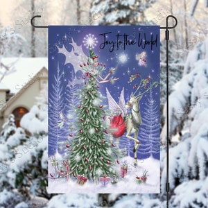 Joy To The World, Flag Sublimation, Christmas PNG, Garden Flag, Winter Scene Clip Art, Digital Design