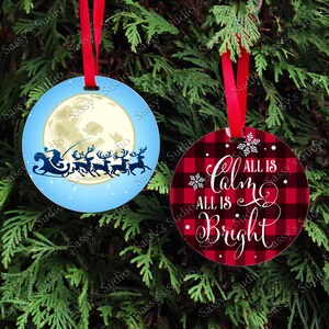 All Is Calm All Is Bright, Ornament Sublimation, Christmas PNG, Digital Design