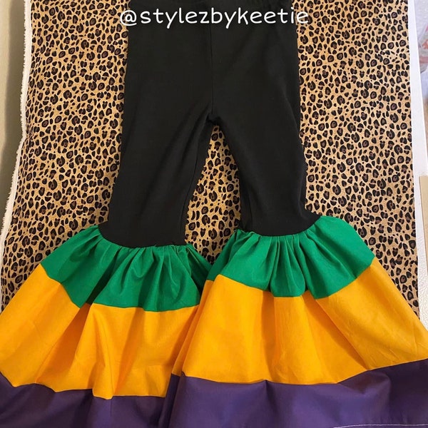 mardi gras flare leggings