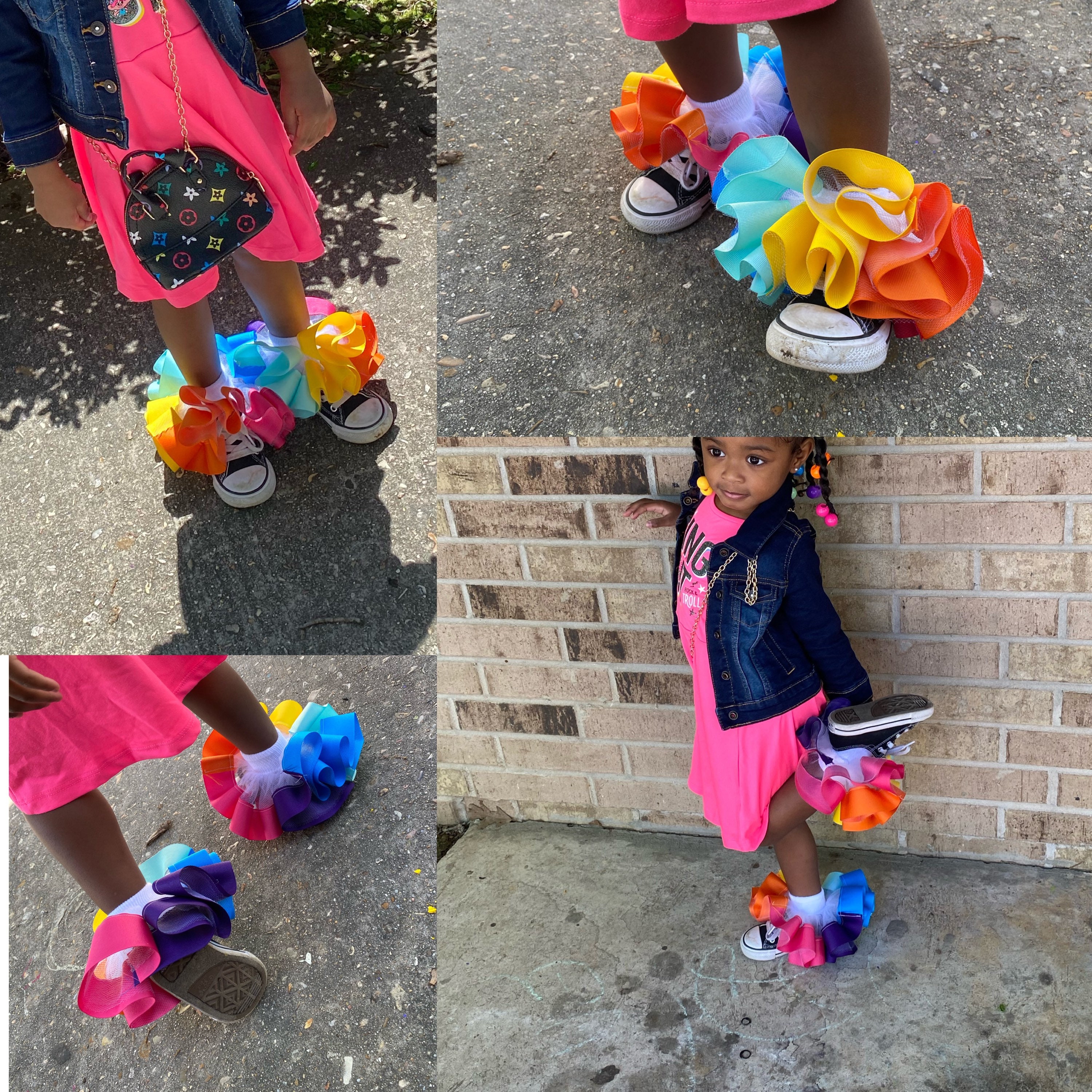 Rainbow ruffle socks