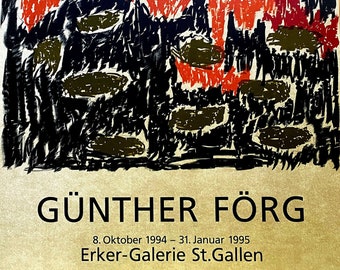 Affiche Originale Günther Förg 1995 - Lithographie Erker Galerie Comme Neuve