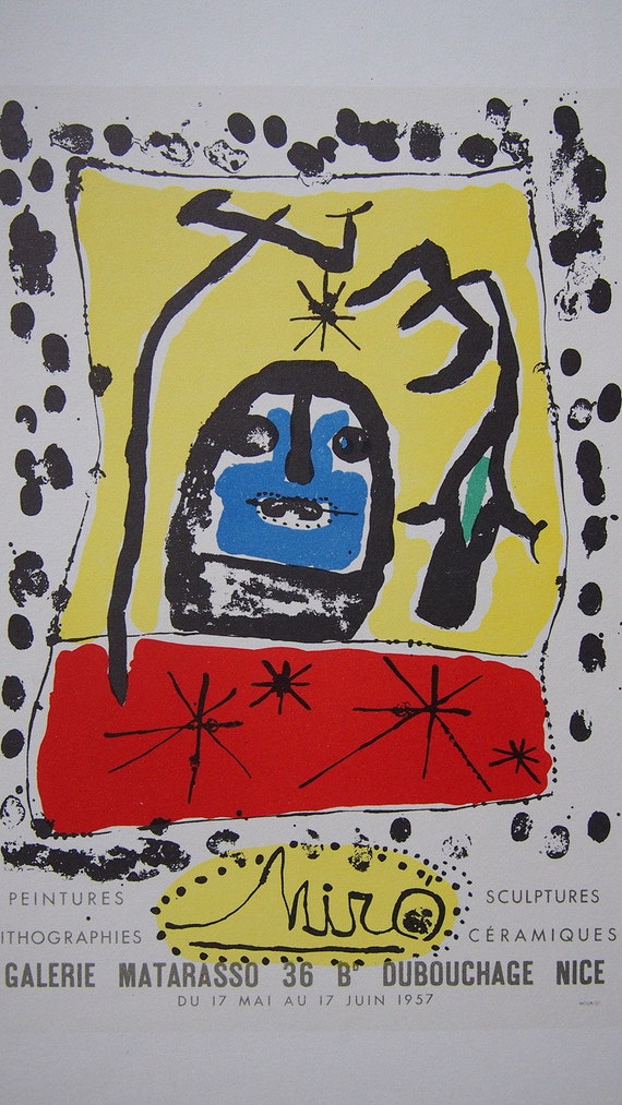 ミロ　リトグラフ ジョアン・ミロ - オリジナルリトグラフ 1959 - Etsy 日本