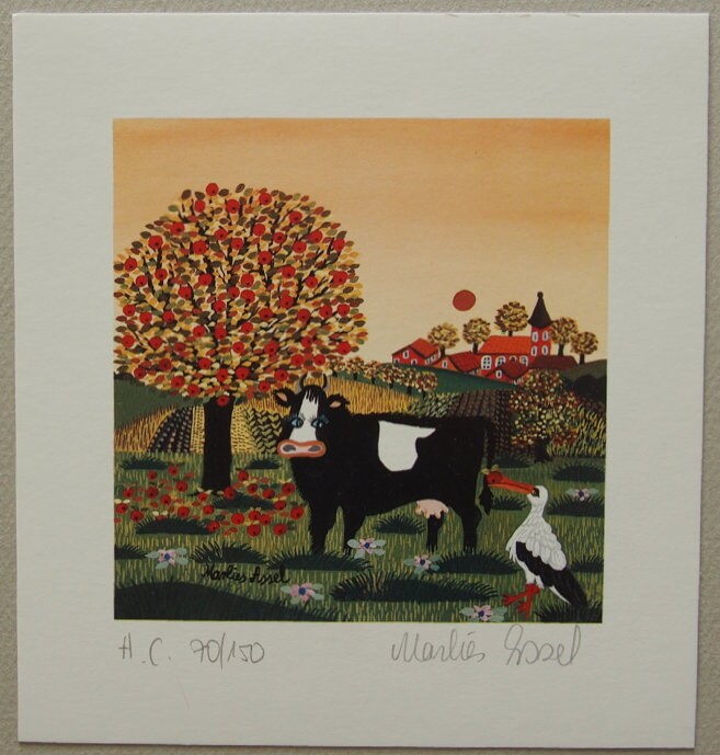 マーリーズ・アッセル - 直筆サイン入りリトグラフ 1983 - Etsy 日本