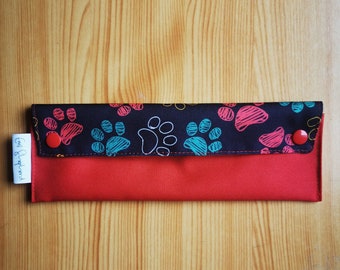 Borstelzakje, bestekzak, cosmeticatas, messentas, reisetui voor poten, brillenkoker, bestekzak, cadeau voor hondenliefhebbers, ontwerp met hondenpuppy