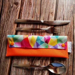 Cutlery case for women, cosmetic pouch, reuse cutlery storage, travel cutlery case, colorful cutlery pouch, utensil case, Made in Germany,