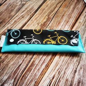 Turquoise Bike Travel Cutlery Case | Ride in Style with this Manly Pencil Case | Bicycle Utensil Pouch