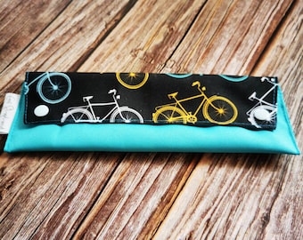 Turquoise Bike Travel Cutlery Case | Ride in Style with this Manly Pencil Case | Bicycle Utensil Pouch