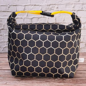 Lunch Bag bee pattern isolation for man or woman, lunch storage