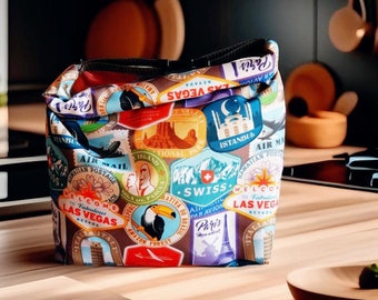 Zero waste food bag,picnic bag, reusable food bag, lunch bag for women, cute lunch bag, sustainable lunch bag, Large lunch bag, sandwich bag