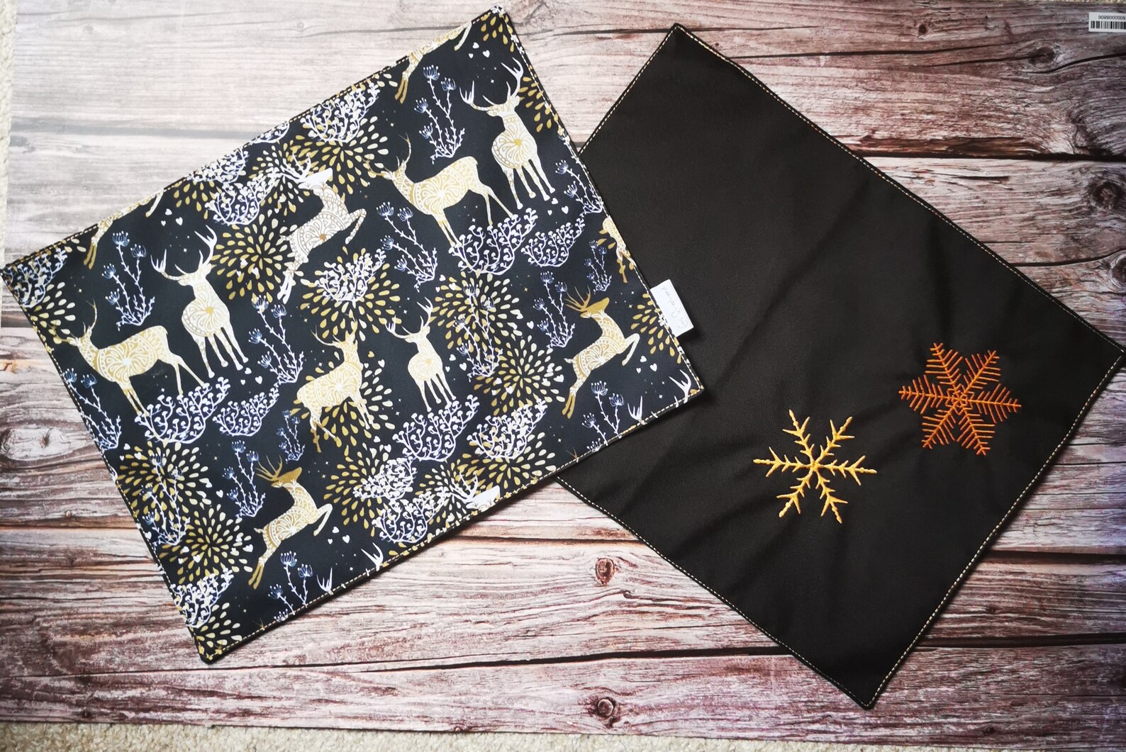 Christmas Placemats Reindeer Placemat Gold Table Decoration. Etsy