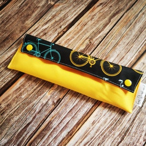 Custodia per posate da viaggio in bicicletta | Astuccio per posate da giro per portautensili da bicicletta giallo per uomo