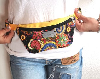 Floral Fanny Packs For Women, Small Fanny Pack, Flowers Bumbag, Color Belt bag, Colorful hip bag, Fanny Bag, Vegan Fanny Pack, READY to ship