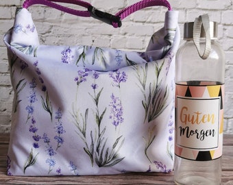 Lavender lunch bag, large lunch bag, breakfast bag, lavender bag, purple food bag, waterproof bag, wet bag, lunch for work, picnic bag