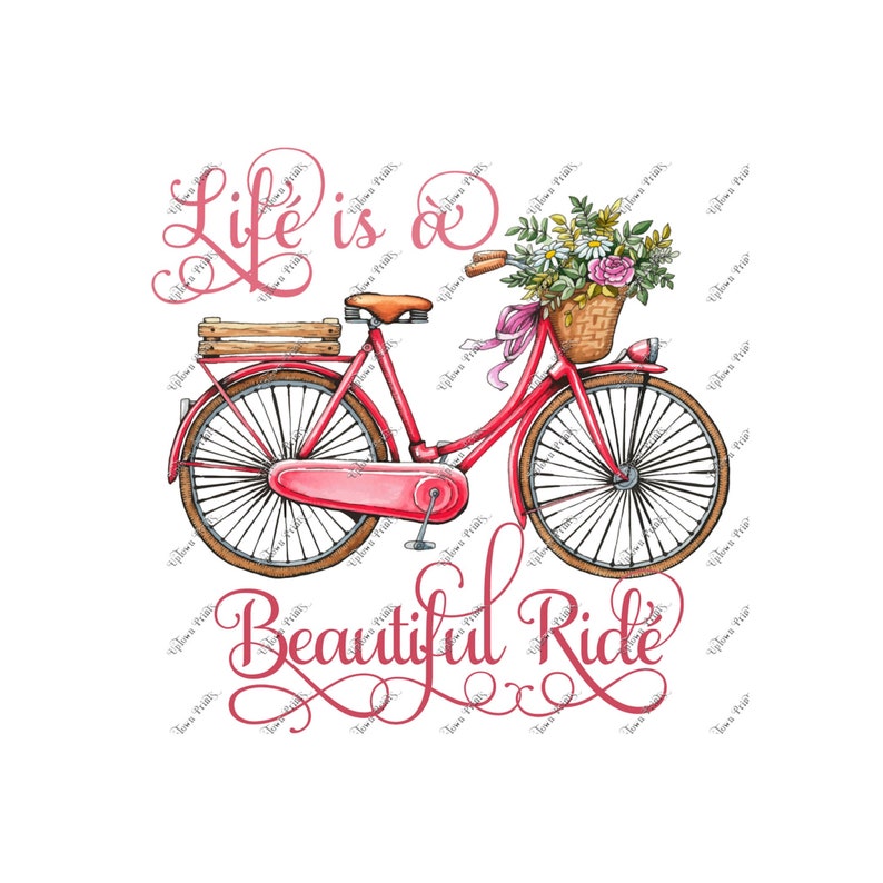 Life is a Beautiful Ride Sublimation Design Bike With Flowers - Etsy
