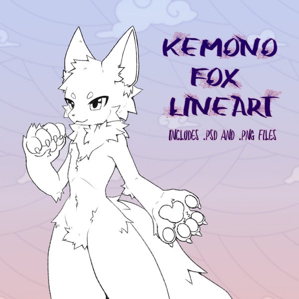 Kemono Fox Lineart base - .psd & .png included