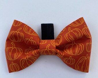 Fall Pumpkin Orange 4” Dog Bow Tie