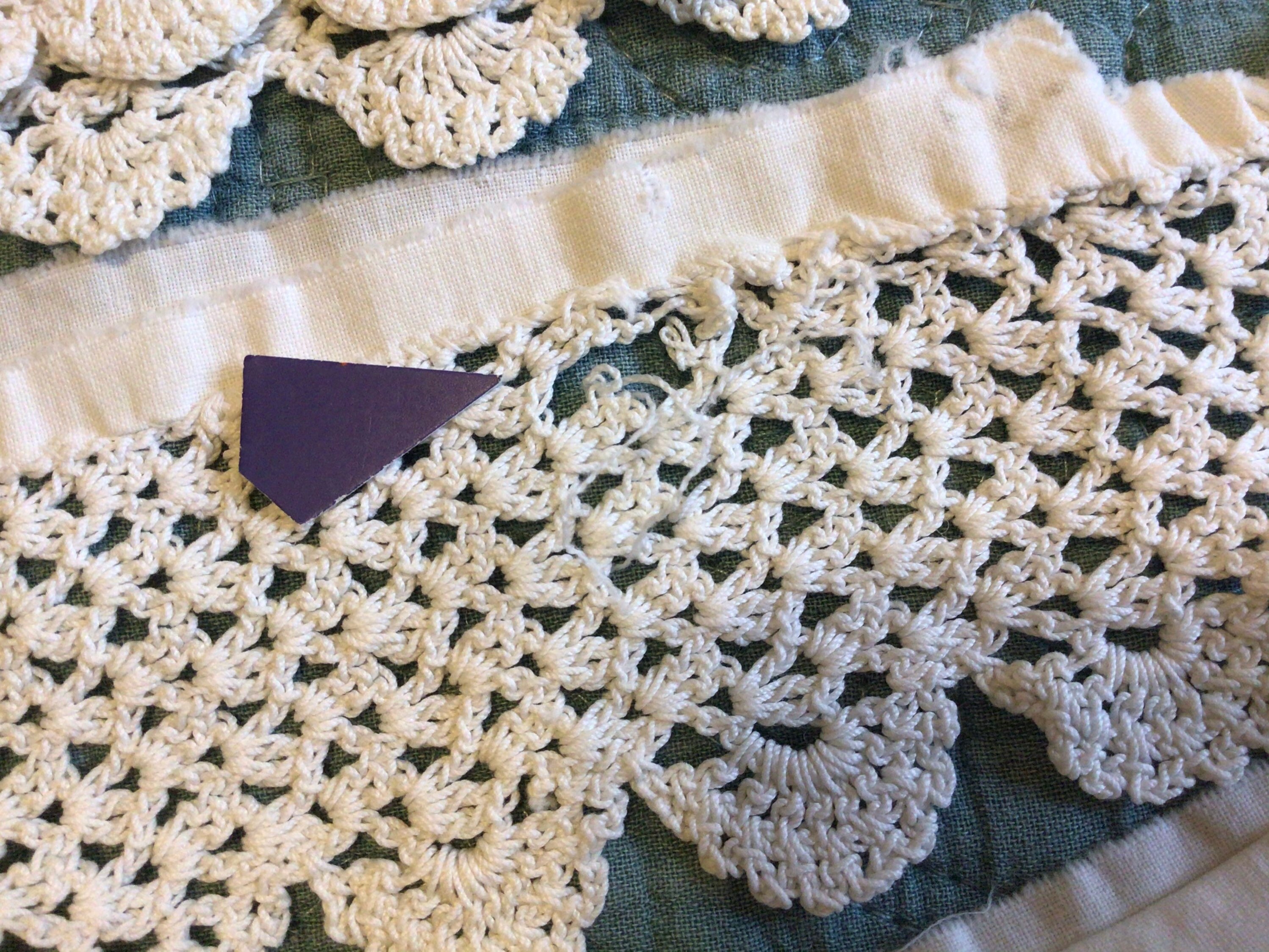 Vintage White Crochet Pillow Case Edging Only Etsy