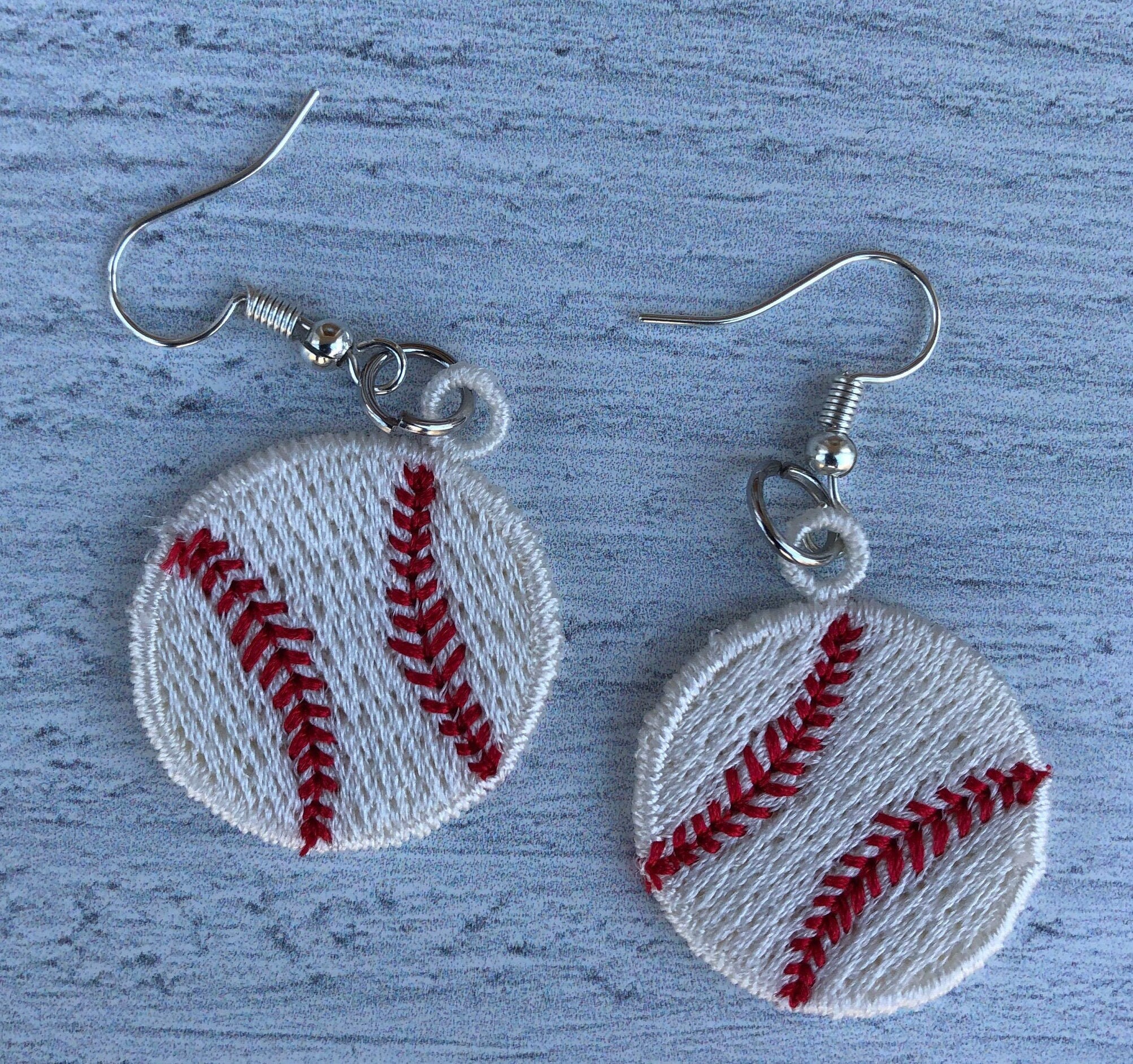 Embroidered baseball earrings Etsy.de