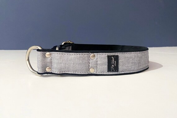 Light gray melange waterproof Martingale collar Dog collar Sighthound collar Galgo collar Greyhound collar Saluki collar dog collars