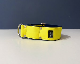 Waterproof yellow Martingale collar, Dog collar,Sighthound collar, Galgo collar, Greyhound collar, Saluki collar, dog collars
