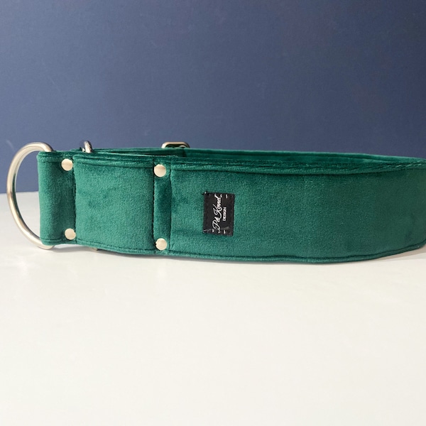 Velvet Forest Martingale collar, Dog collar,Sighthound collar, Galgo collar, Greyhound collar, Saluki collar, dog collars