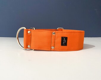 All waterproof collar - Orange Martingale collar, Dog collar,Sighthound collar, Galgo collar, Greyhound collar, Saluki collar, dog collars