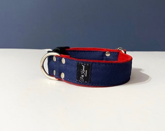 Waterproof navy Martingale collar, Dog collar,Sighthound collar, Galgo collar, Greyhound collar, Saluki collar, dog collars