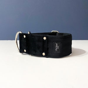 Velvet Black Martingale collar, Dog collar,Sighthound collar, Galgo collar, Greyhound collar, Saluki collar, dog collars