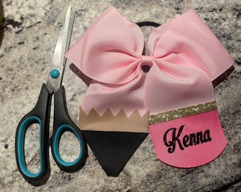 Back to school personalized Pencil Hair Bows