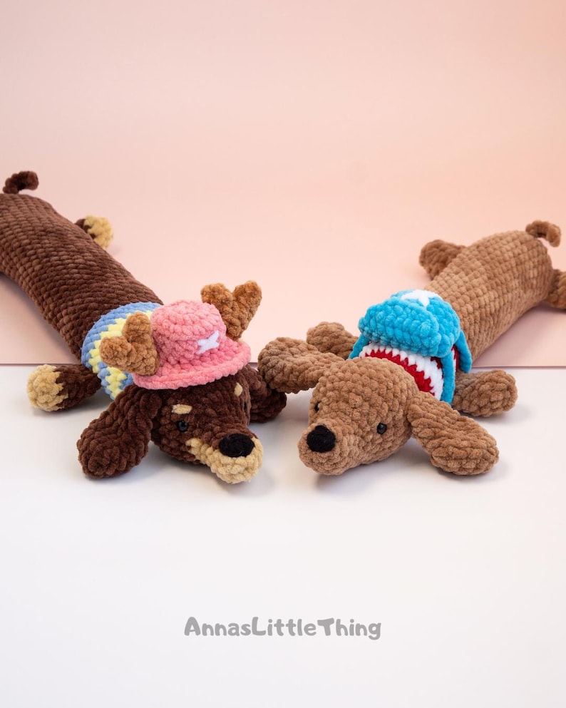 Dachshund Crochet PDF Pattern – Keyboard Wrist Rest & Amigurumi Plushie 2-in-1, Sausage Dog Desk Accessory, Handmade Plush, Cute Gift Idea image 9