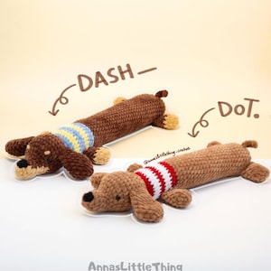 Dachshund Crochet PDF Pattern – Keyboard Wrist Rest & Amigurumi Plushie 2-in-1, Sausage Dog Desk Accessory, Handmade Plush, Cute Gift Idea image 2