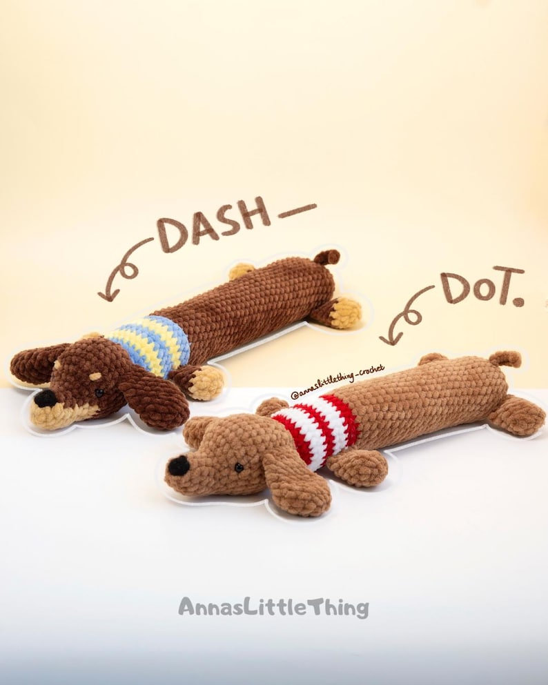 Dachshund Crochet PDF Pattern – Keyboard Wrist Rest & Amigurumi Plushie 2-in-1, Sausage Dog Desk Accessory, Handmade Plush, Cute Gift Idea image 2
