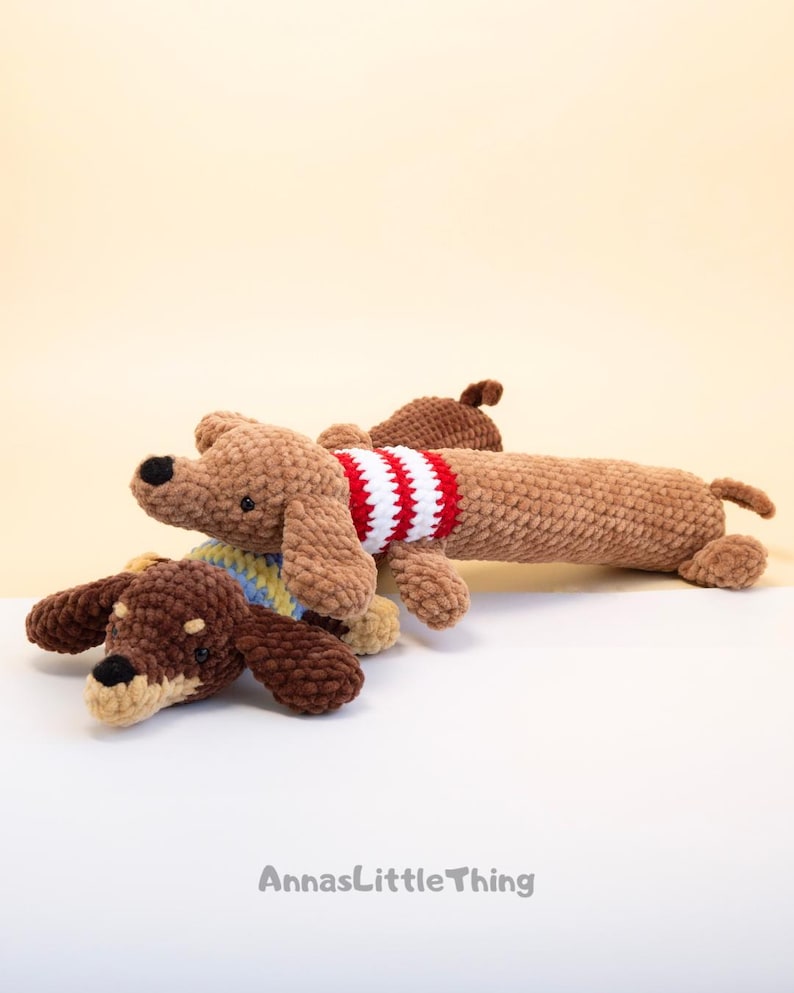 Dachshund Crochet PDF Pattern – Keyboard Wrist Rest & Amigurumi Plushie 2-in-1, Sausage Dog Desk Accessory, Handmade Plush, Cute Gift Idea image 4