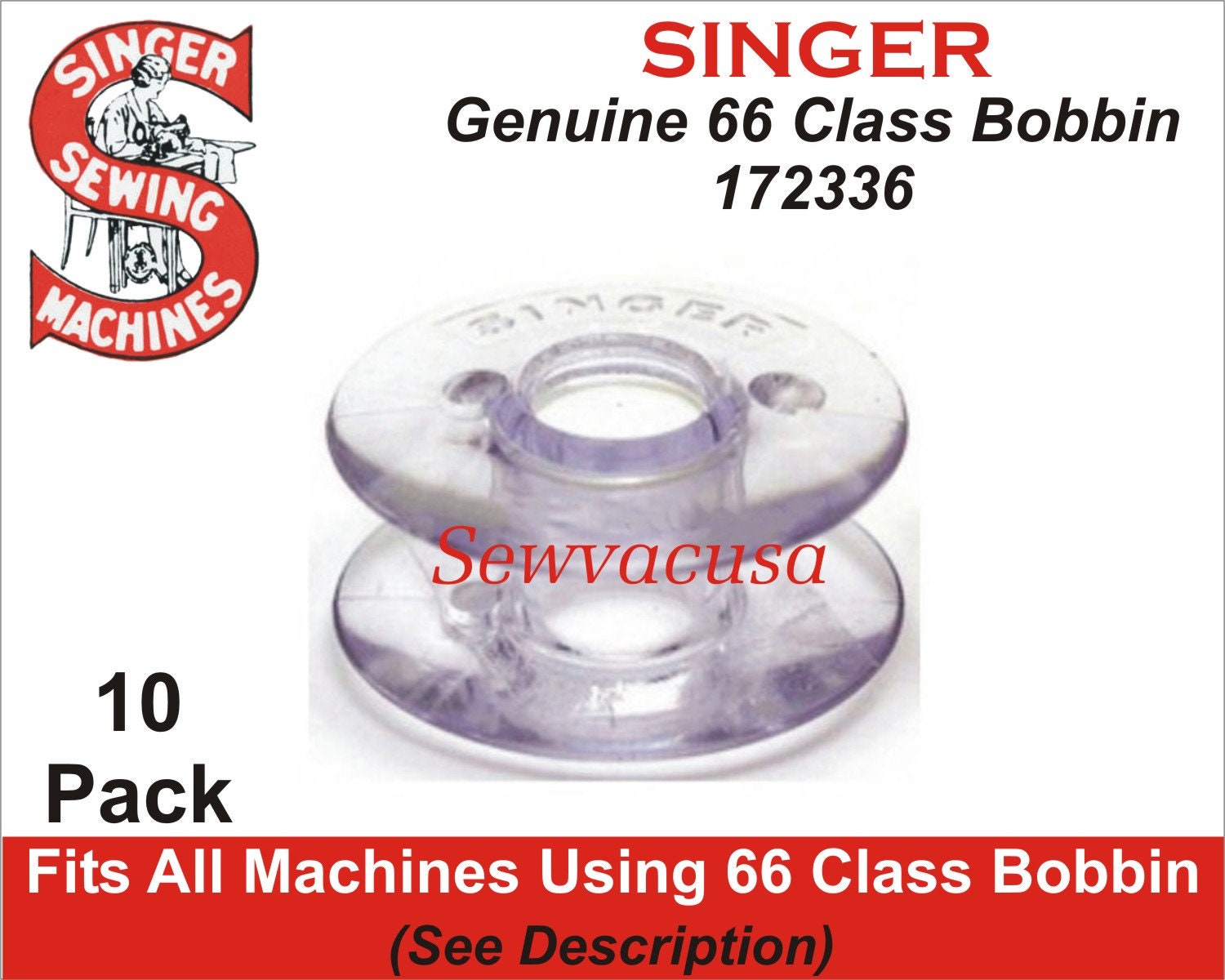 Genuine SINGER Class 66 Plastic Bobbin 172336 Fits See Etsy