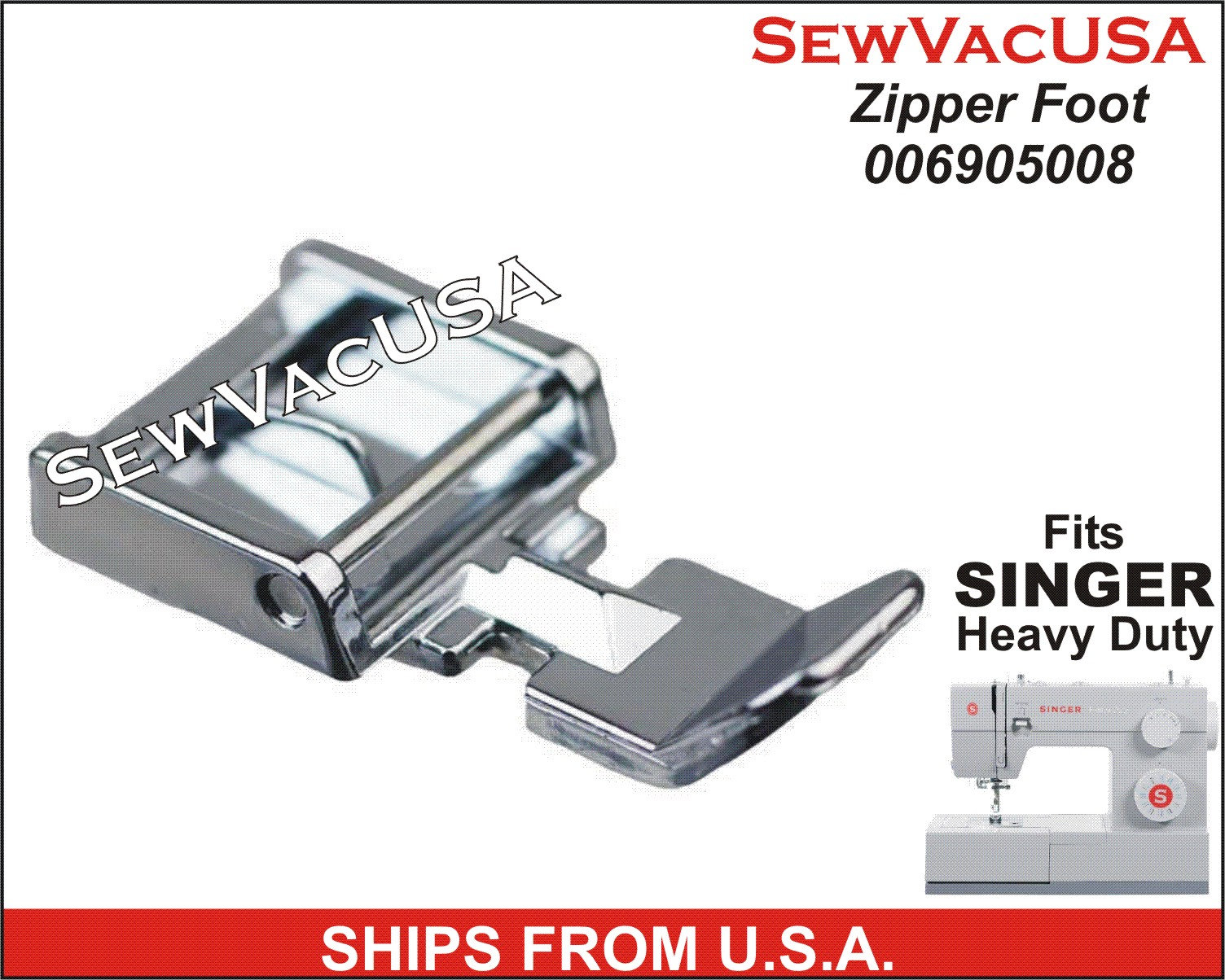 小物 ''FT'' Singer Heavy Duty Compatible Zipper Foot Fits All Heavy Duty