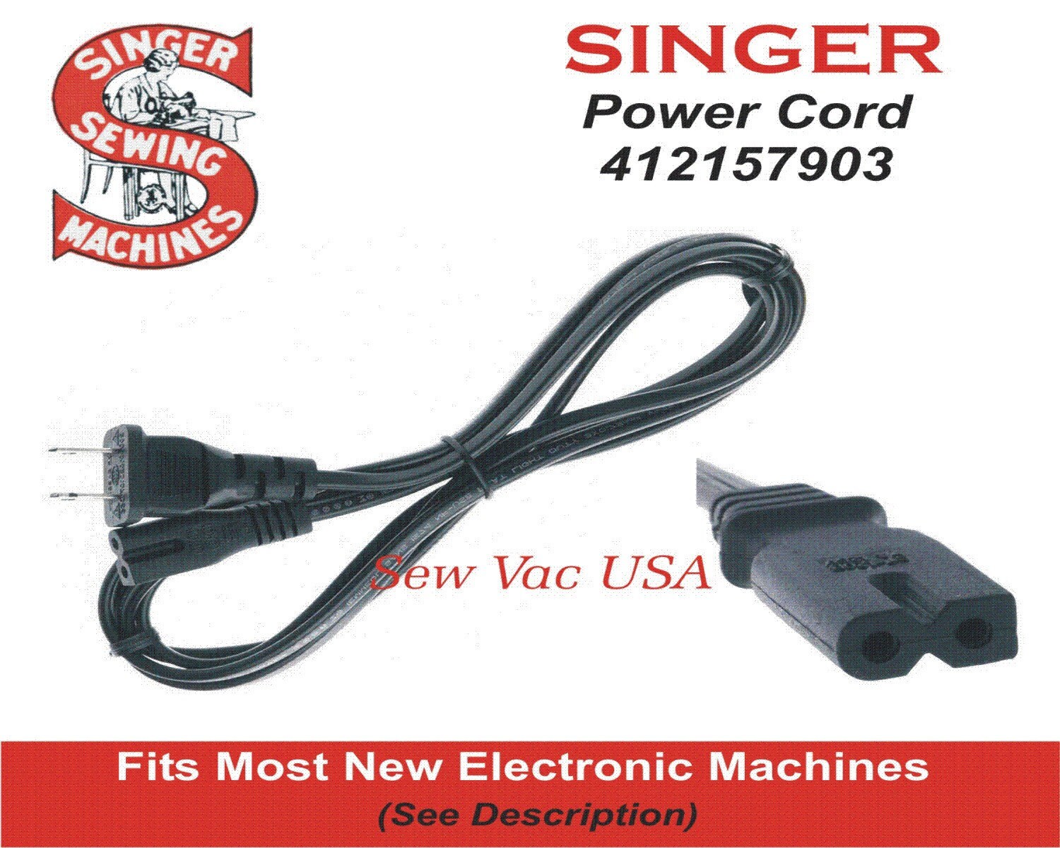 Singer Sewing Machine Power Cord 412157903 Fits Most New Style Etsy