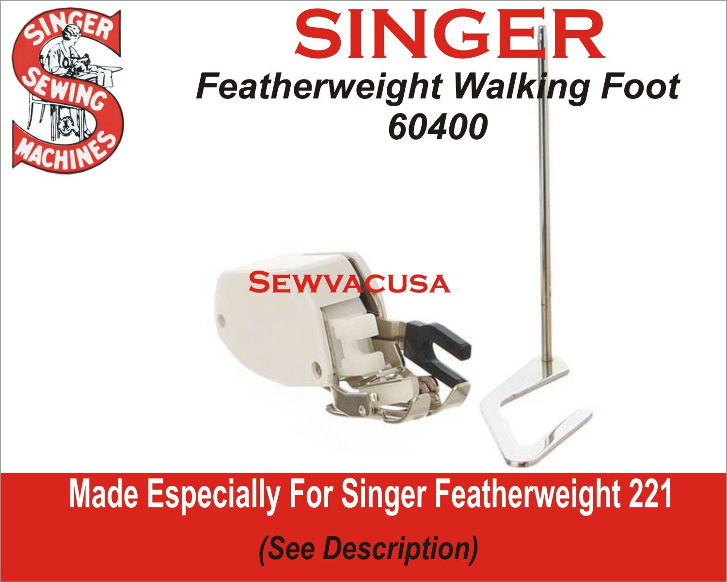Singer Walking Foot With Guide Fits Featherweight 221 & More Etsy