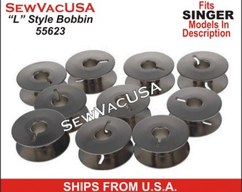 10 Count SINGER Compatible L Style Bobbin 55623 Fits Models In Description