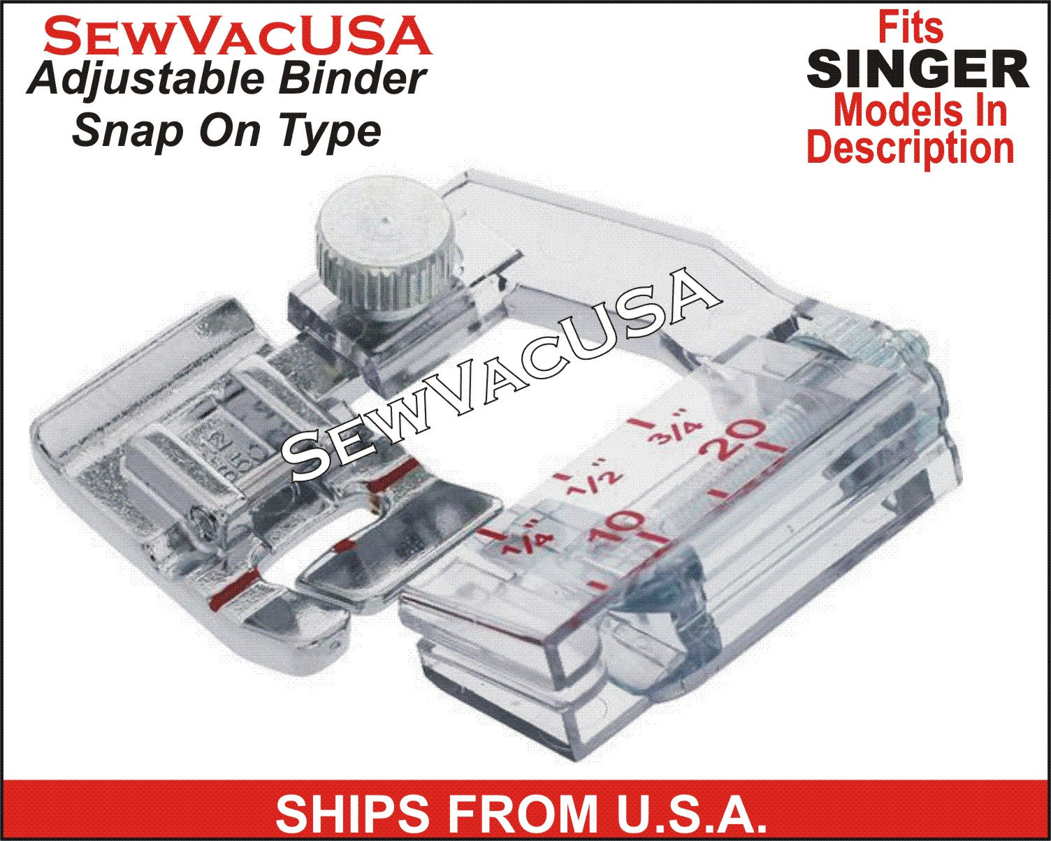 Singer Compatible Bias Tape Binding Foot 6290 Fits All Machines With Snap-O-Matic Shank See Description For Model List
