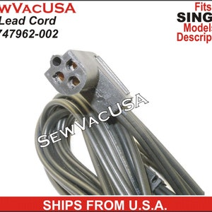 Singer Sewing Machine Compatible Power / Foot control Cord 747962-002 Fits 400, 500, 600 Class & More See Description
