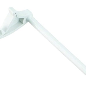 May include: White plastic lever handle for a washing machine.