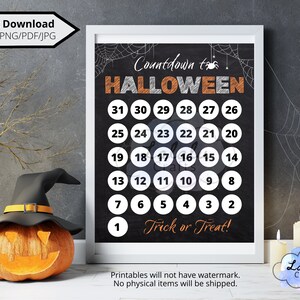 Countdown to Halloween | Halloween Decoration | Halloween Countdown | Halloween Countdown Calendar | Printable | Instant download