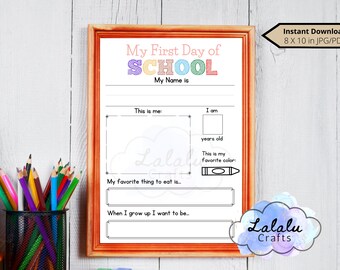 Descarga Mi Primer Día de Clases / Descarga Todo Sobre Mí / Recuerdo Escolar para Niños / Todo Sobre Mí Digital