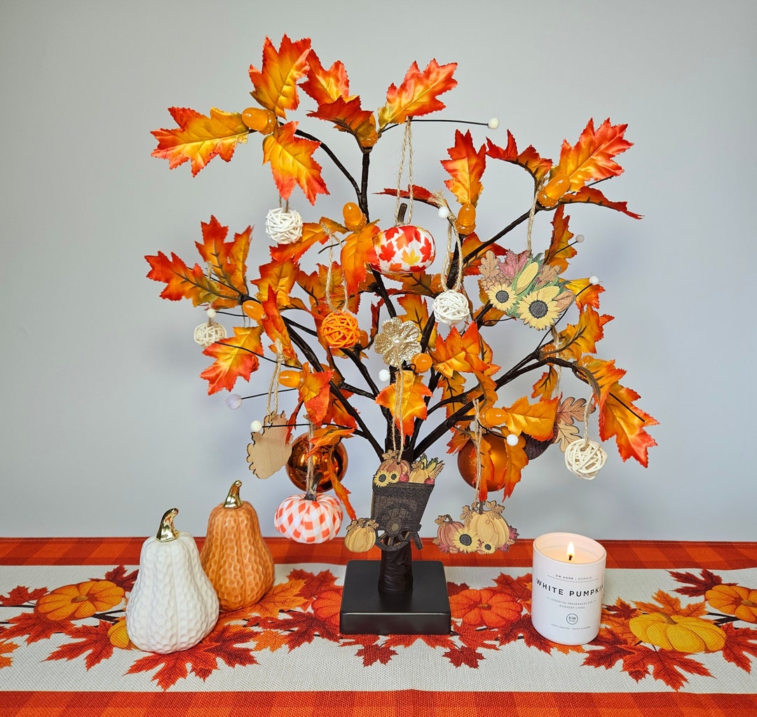 Thanksgiving Fall Table Top Tree Decoration Pumpkin Hanging Etsy