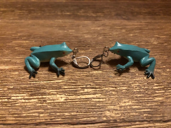 frog earrings etsy